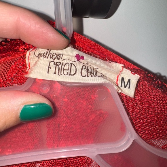 Elegant Red Sequin Duster - Picture 4 of 5